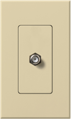 Cable TV Jack Ivory F-style Single Port for 75-Ohm Coaxial Cable