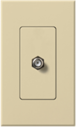 Cable TV Jack Ivory F-style Single Port for 75-Ohm Coaxial Cable