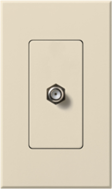 Nova T Cable TV Jack Light Almond, 75-Ohm Coaxial, Matte Finish