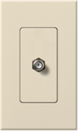 Nova T Cable TV Jack Light Almond, 75-Ohm Coaxial, Matte Finish