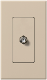 NOVA T Cable Jack - Taupe, 75-Ohm Coaxial, Matte Finish, Wallplate Included