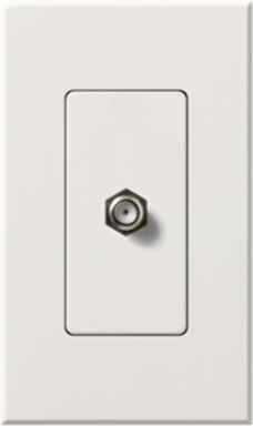 NOVA T Cable TV Jack, Single Port, 75-Ohm Coaxial, White Finish