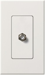NOVA T Cable TV Jack, Single Port, 75-Ohm Coaxial, White Finish