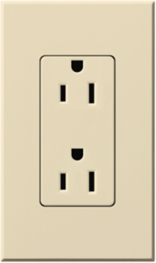 Beige 125V 15A Duplex Receptacle with Multi-Gang Alignment and Wallbox Mounting