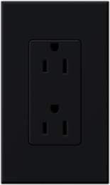 Black Duplex Receptacle, 125V, 15A, Plastic/Metal, 4.56 x 2.75 Inch