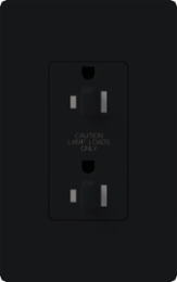 15A Tamper Resistant Dual Dimming Receptacle 4.56 x 2.75 Inch, Black
