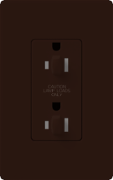 15A Tamper Resistant Dual Dimming Receptacle, Brown, 4.56 x 2.75 Inch
