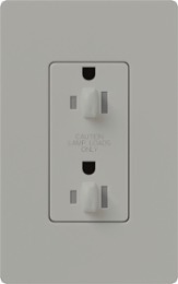 15A Tamper Resistant Dual Dimming Receptacle, 4.56 x 2.75 Inch, Gray