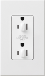 15A Tamper Resistant Dual Dimming Receptacle, 125V, White, 4.56 x 2.75 Inch