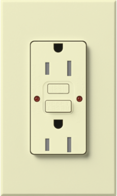 15A Tamper-Resistant Self-Testing GFCI Receptacle, Almond Finish, Wallbox Mount