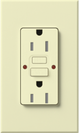 15A Tamper-Resistant Self-Testing GFCI Receptacle, Almond Finish, Wallbox Mount