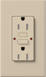 15A Self-Testing GFCI Receptacle, Tamper-Resistant, Taupe, 125V, Wallbox