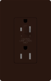 Tamper Resistant Half Dimming Receptacle, 15A, 125V, Brown, 4.56 Inch x 2.75 Inch