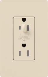 15A Half-Dimming Tamper Resistant Receptacle, 4.56 Inch x 2.75 Inch, Light Almond