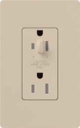 Tamper Resistant Half Dim Receptacle 15A 125V 4.56 x 2.75 Inch Taupe