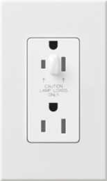 Tamper Resistant Half Dimming Receptacle, 15A 125V, 4.56 x 2.75 Inch, White