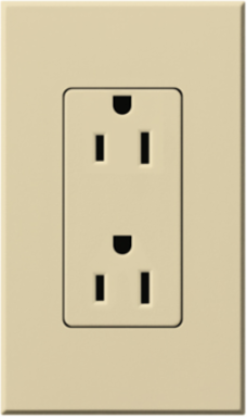 Ivory Duplex Receptacle 15A, 125V, Wallbox Size 4.56 x 2.75 Inch