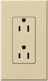 Ivory Duplex Receptacle 15A, 125V, Wallbox Size 4.56 x 2.75 Inch