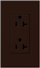 NOVA T Receptacle 20 Amp 125V with Wallbox Mount and Brown Matte Finish