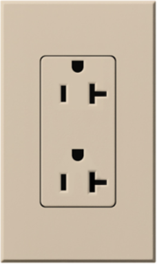 NOVA T Receptacle 20 Amp Taupe, 125V, 5-20R, 4.56 x 2.75 Inch