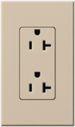NOVA T Receptacle 20 Amp Taupe, 125V, 5-20R, 4.56 x 2.75 Inch