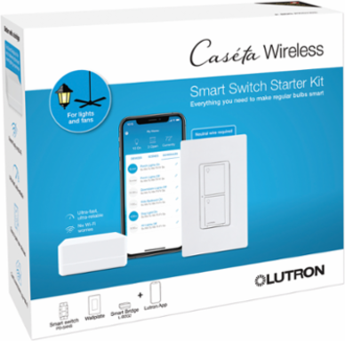 Smart Switch Starter Kit, 600W Incandescent/LED Control, White