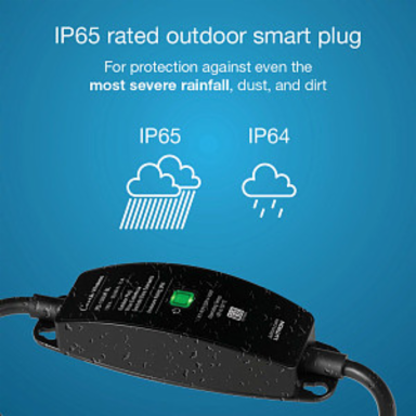 Weatherproof Outdoor Smart Plug, IP65 Rated, 120V, -4 to 122 F Temperature Range