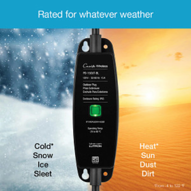 Weatherproof Outdoor Smart Plug, IP65 Rated, 120V, -4 to 122 F Temperature Range