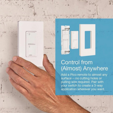 Caseta Wireless In-Wall Switch, 5A Lighting & 3A Fan, No Neutral Required, White