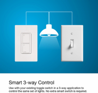 Caseta Wireless 6A Smart In-Wall Switch, Black Finish, Glossy