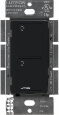 Caseta Wireless 6A Smart In-Wall Switch, Black Finish, Glossy