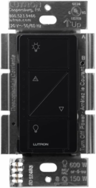 Caseta Wireless Dimmer Switch Black, 4.69 x 2.94 Inch, 150W LED/600W Incandescent