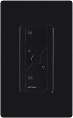 Caseta Smart Fan Speed Control 600W for Ceiling Fans, Wireless, Black Finish