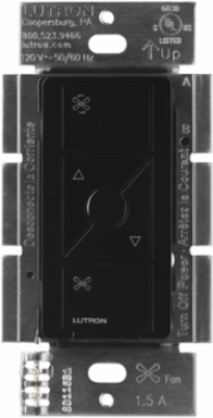 Caseta Smart Fan Speed Control 600W for Ceiling Fans, Wireless, Black Finish