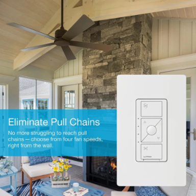 Caseta Smart Fan Speed Controller, 600 W, Wireless, Ivory Finish