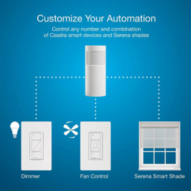 Caseta Motion Sensor, 180° Field of View, 60 ft Range, 10 Year Battery Life