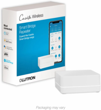 Caseta Wireless Repeater - Extends Range up to 60 ft, 5 VDC, Glossy White Finish