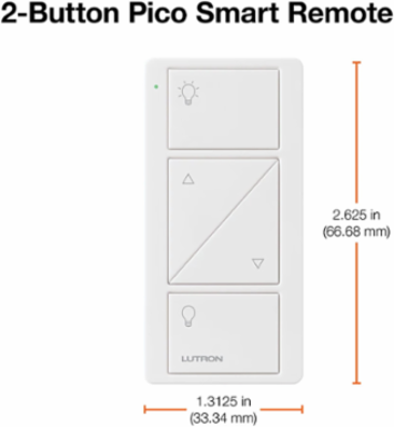 PICO Wireless Remote Control, 2-Button with Raise/Lower, 2.6 Inch Length
