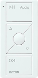 Pico Wireless Audio Remote Control, 3-Button Design, Glossy White Finish
