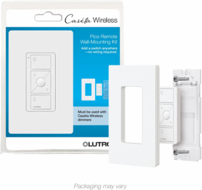 Pico Wireless Remote Wall-Mount Kit, 3 Buttons, White
