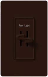 Skylark Dual Fan/Light Control, 120V 300W, 2.5A, Wallbox, Brown