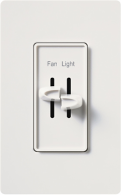 Skylark Dual Slide-to-Off Fan/Light Control, 4.69 x 2.94 Inch, 120V/300W