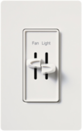 Skylark Dual Slide-to-Off Fan/Light Control, 4.69 x 2.94 Inch, 120V/300W
