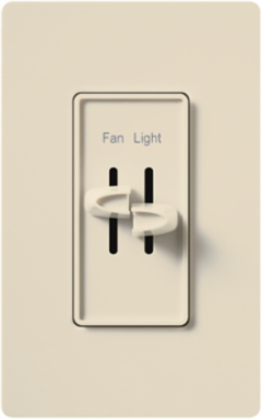 Skylark Dual Slide-to-Off Fan/Light Control, 120V/300W, 1.5A, Light Almond, 4.69 x 2.94 Inch