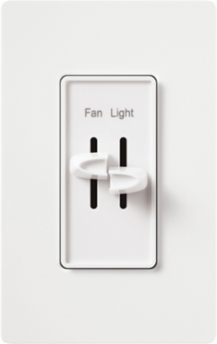 Skylark Dual Slide Fan/Light Control, 120V, 300W, Gloss White, 4.69 x 2.94 Inch