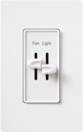 Skylark Dual Slide Fan/Light Control, 120V, 300W, Gloss White, 4.69 x 2.94 Inch