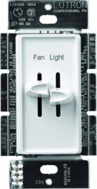 Skylark Dual Slide-to-Off Fan/Light Control, 1.5 A, White, 300 W