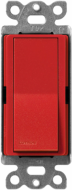 Satin Finish 15A Paddle Switch, 4.69 x 2.94 Inch, Single-Pole, Signal Red