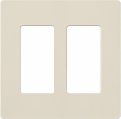 Claro Satin Finish 2-Gang Wallplate - 0.3 Inch Thickness, Plastic Material, Beige