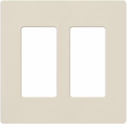 Claro Satin Finish 2-Gang Wallplate - 0.3 Inch Thickness, Plastic Material, Beige